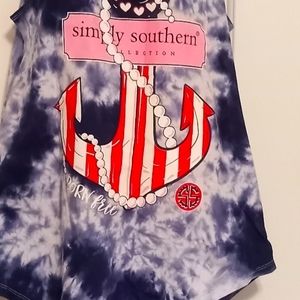 ❤Sold❤Simply Southern Sleeveless Anchor & Pearls Shirt Size L